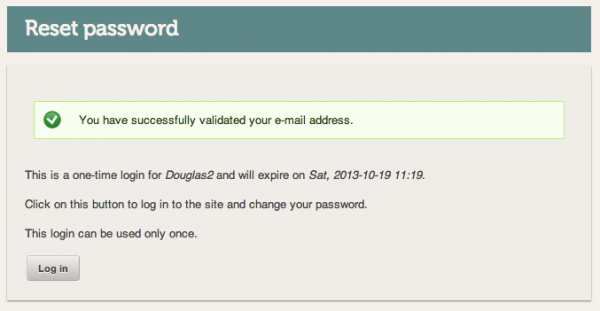 Reset Password Validated