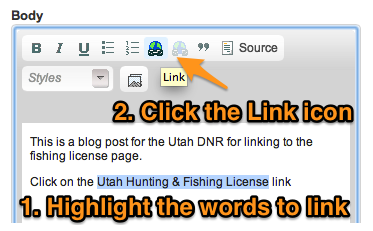 Creating a link